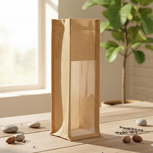 Jute Transparent Tiffin and Bottle Bags